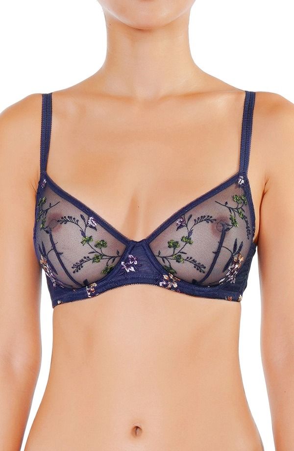 ユイット レディース アンダーウェア ブラジャー 刺繍 Huit Insouciantembroidered Underwire Bra Marine