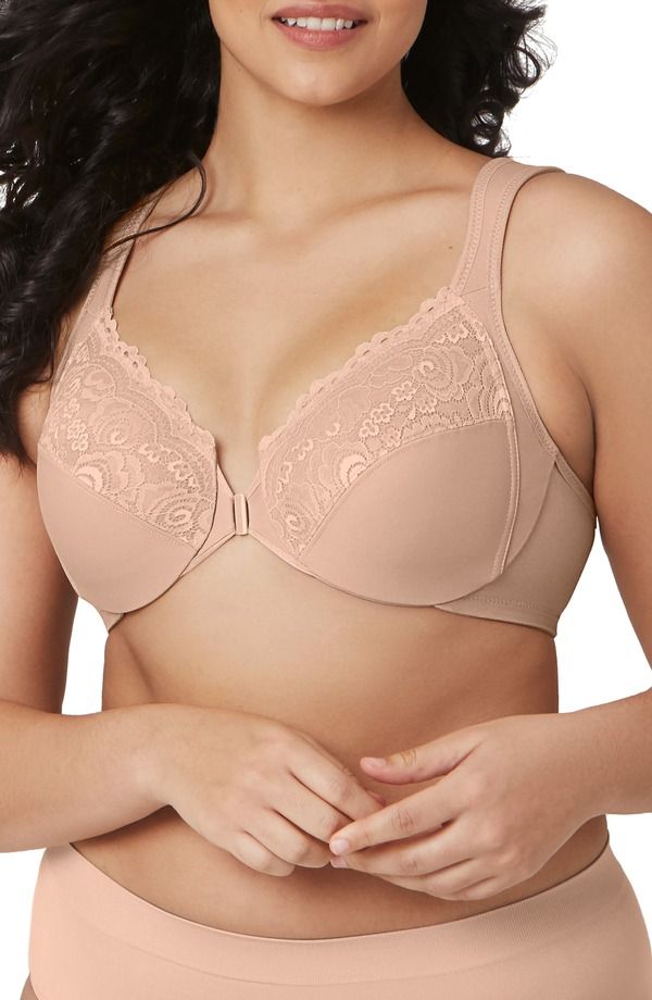 グラマライズ レディース アンダーウェア ブラジャー Glamorise WonderWire Front Close Underwire Bra Caf Brown ブラウン