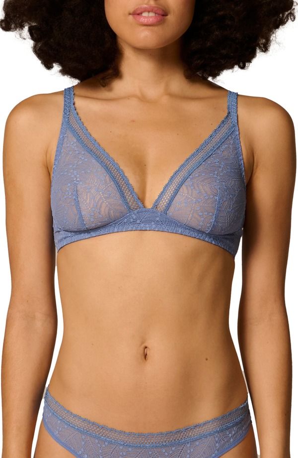 シモーヌペレール レディース アンダーウェア ブラジャー Simone Perele Comete Wireless Bra Chambray Blue ブルー