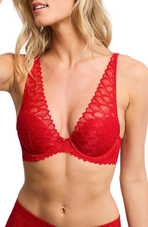 モンテル インティメイツ レディース アンダーウェア ブラジャー レース Montelle Intimates Lacey Mystique Lace Underwire Bra Sweet Red レッド