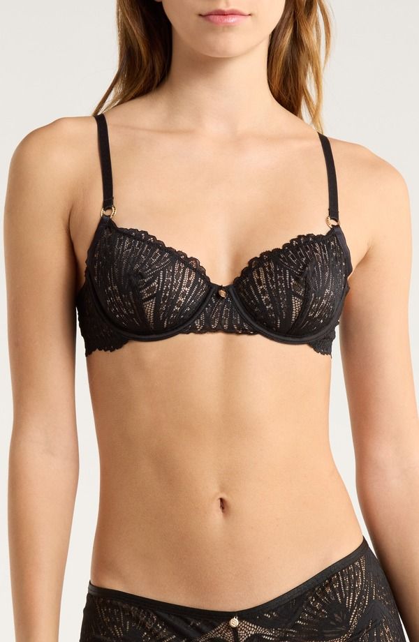 ブルーベラ レディース アンダーウェア ブラジャー 刺繍 Bluebella Peyton Embroidered Underwire Bra Black ブラック