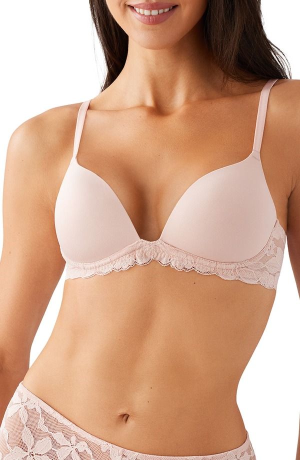 ビーテンプティッド レディース アンダーウェア ブラジャー btemptd by Wacoal Feeling Famous Wirefree PushUp Bra Rose Smoke White ホワイト