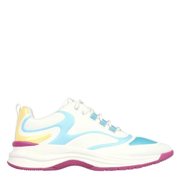 スケッチャーズ レディース シューズ スニーカー Skechers Glossed Hot Melt Embossed Neoprene LowTop Trainers Womens WhiteMulti ホワイト