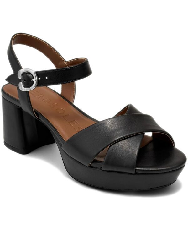 エアロソールズ レディース シューズ サンダル プラットフォーム Aerosoles Womens Cosmos Open Toe Platform Sandals Black Cosmos Nappa ブラック