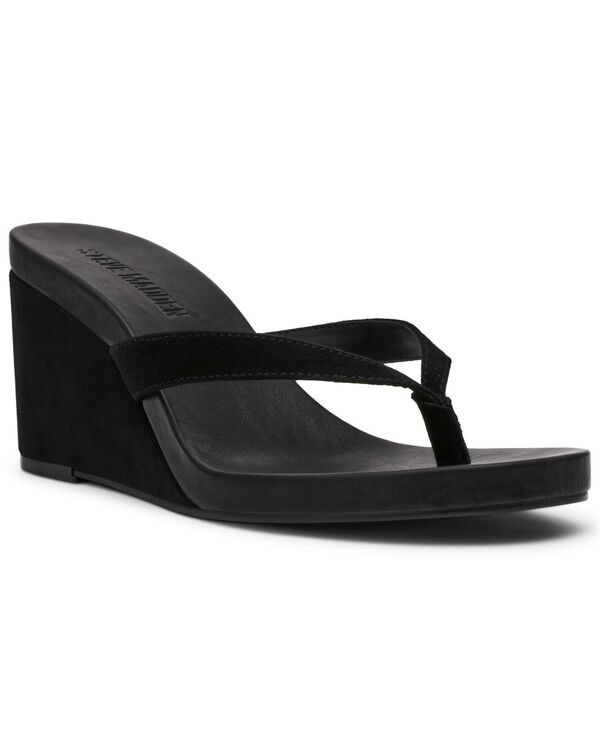 スティーブ マデン レディース シューズ サンダル Steve Madden Womens Playing Wedge Thong Sandals Black ブラック