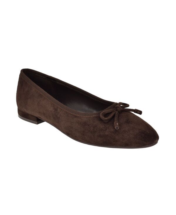 カルバンクライン レディース シューズ パンプス ヒール Calvin Klein Womens Cyrie Low Block Heel Ballet Flats Dark Brown Suede ブラウン
