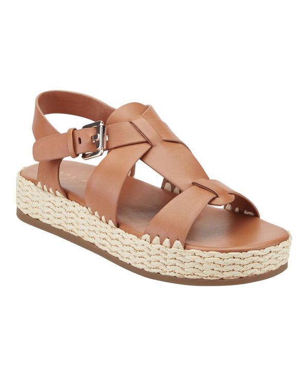 マーク・フィッシャー レディース シューズ サンダル プラットフォーム Marc Fisher LTD Womens Elissa Fisherman Flat Platform Sandals Cognac Leather
