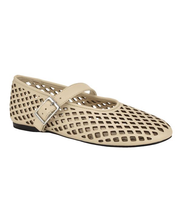 カルバンクライン レディース シューズ パンプス レザー Calvin Klein Womens Lauria Leather Mary Jane Ballet Flats Ivory Leather アイボリー