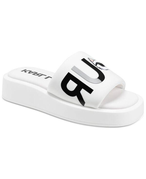カール ラガーフェルド レディース シューズ サンダル プラットフォーム KARLAGERFELD PARIS Womens Opal Bonjour Platform Slide Sandals Bright White ホワイト
