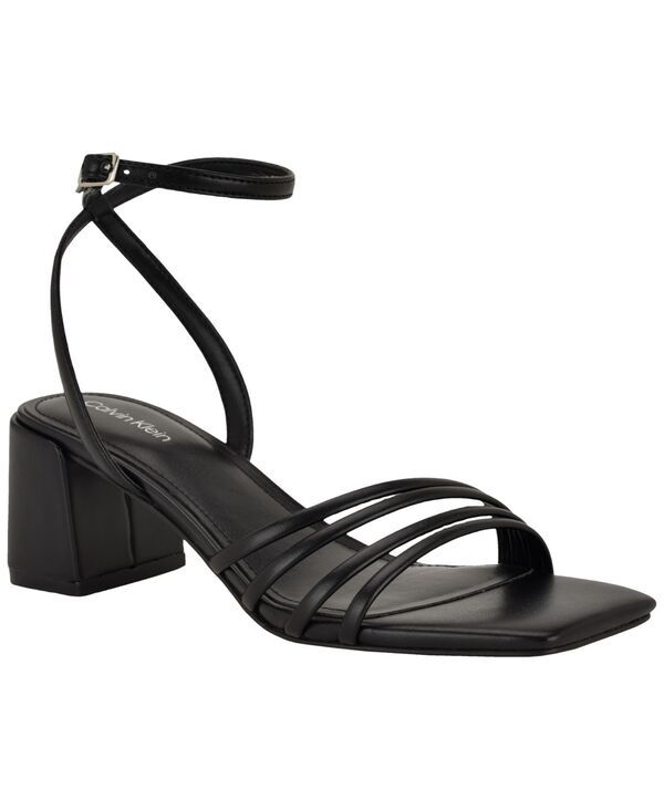 カルバンクライン レディース シューズ サンダル ヒール Calvin Klein Womens Pazey Strappy Block Heel Dressandals Black ブラック
