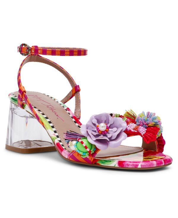 ベッツィジョンソン レディース シューズ サンダル フラワー柄 フラワー ヒール Betsey Johnson Womens Merrily Floralow Block Heel Sandals Bright Multi マルチカラー