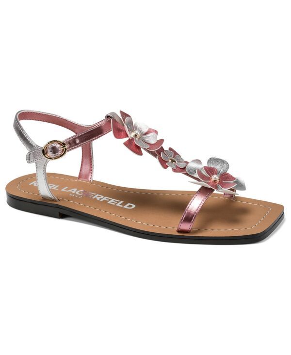 カール ラガーフェルド レディース シューズ サンダル KARLAGERFELD PARIS Womens Margate Square Toe Flat Sandals Pink ピンク