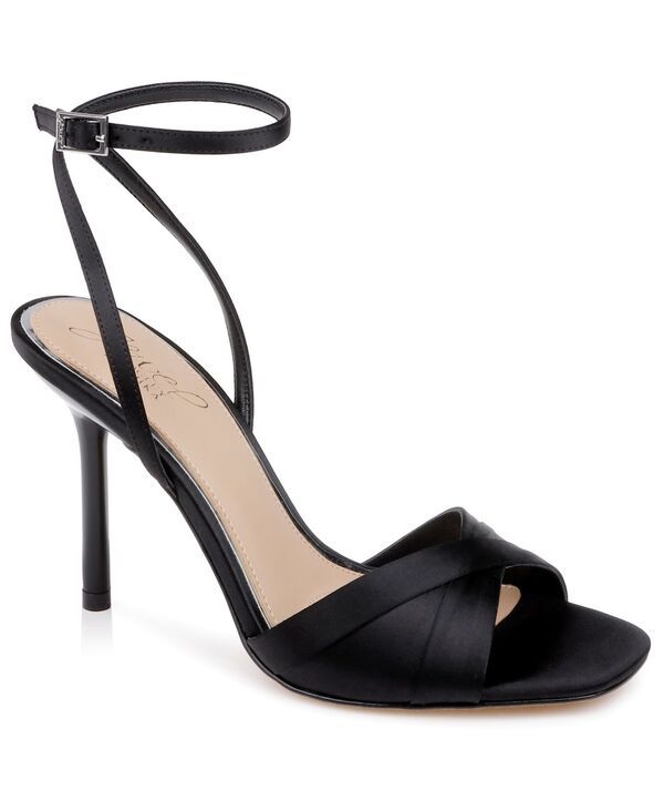 ジュウェルダグレイミシュカ レディース シューズ サンダル Jewel Badgley Mischka Womens Parisa Square Toe Dressandals Black Satin ブラック