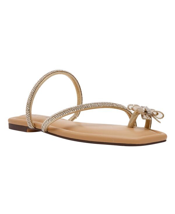 ワイルド ペアー レディース シューズ サンダル Wild Pair Womens Eliana Rhinestone Bow Flat Sandals Gold Metallic ゴールド