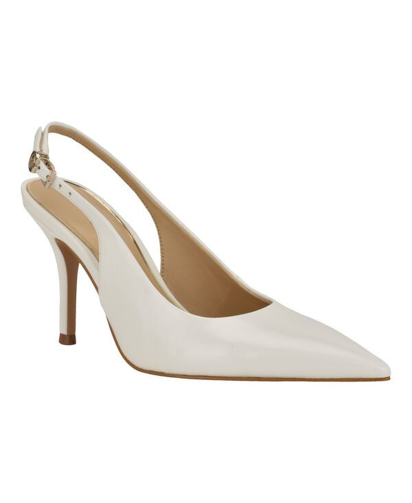 ゲス レディース シューズ パンプス GUESS Womens Princelsa Pointed Toe Slingback Pumps White Patent ホワイト