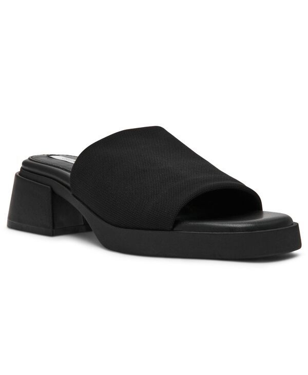 スティーブ マデン レディース シューズ サンダル ヒール Steve Madden Womens Lucee Block Heel Slide Sandals Black ブラック