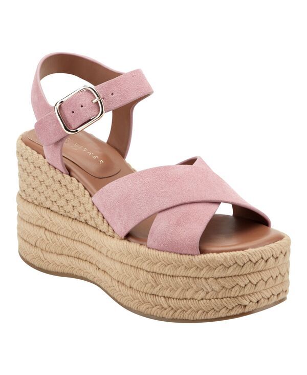 マーク・フィッシャー レディース シューズ サンダル プラットフォーム Marc Fisher LTD Womens Pasion Espadrille Platform Wedge Sandals Pink Suede ピンク