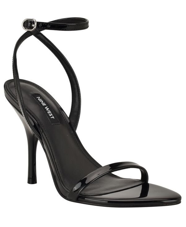 ナインウェスト レディース シューズ サンダル Nine West Womens Villo Strappy Stiletto Dressandals Black Patent ブラック