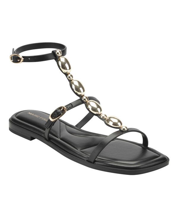 マークフィッシャー レディース シューズ サンダル Marc Fisher Womens Folai Ornamented Gladiator Flat Sandals Black ブラック