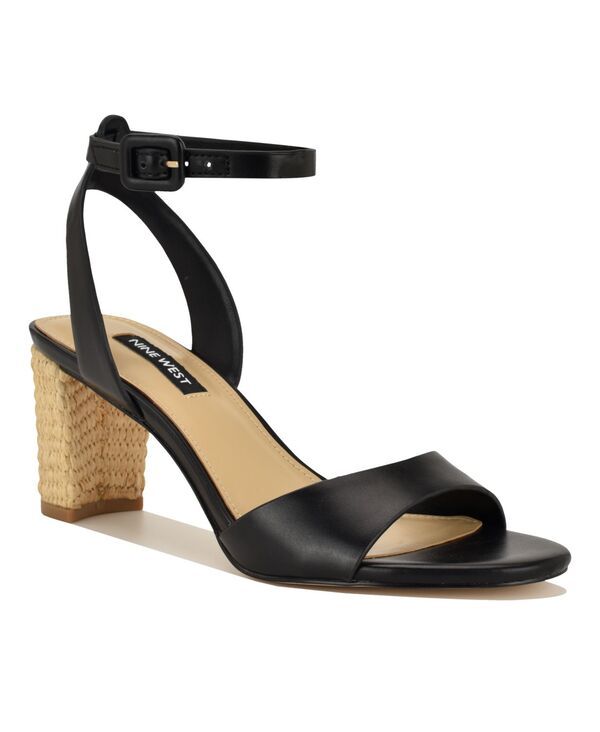 ナインウェスト レディース シューズ サンダル アンクル ヒール Nine West Womens Phebankle Strap Block Heel Dressandals Black ブラック