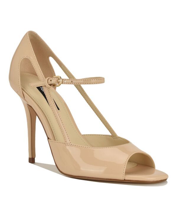 ナインウェスト レディース シューズ パンプス Nine West Womens Perela Strappy Peep Toe Stiletto Pumps Light Nude Patent