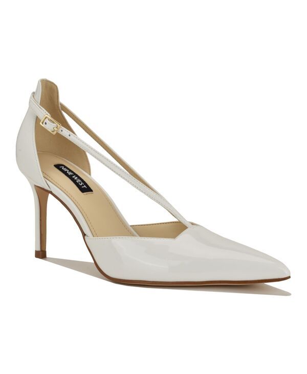 ナインウェスト レディース シューズ パンプス Nine West Womens Collae Strappy TwoPiece Stiletto Pumps White Patent ホワイト