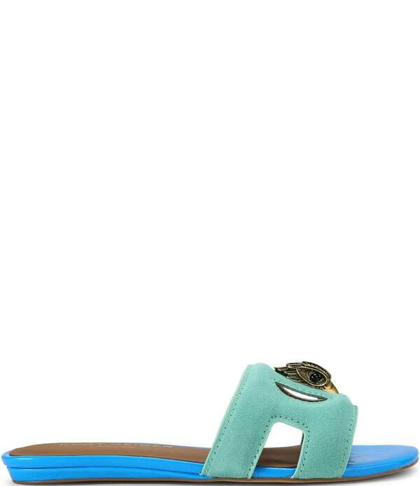 カートジェイガーロンドン レディース シューズ パンプス カットアウト サンダル スエード レザー Kurt Geiger London Eagle Cut Out Leather and Suede Slide Sandals Blue Multi ブルー