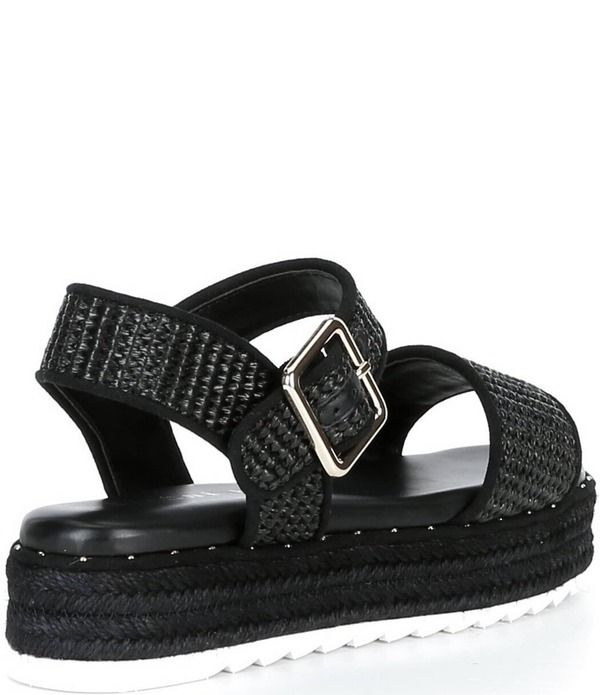 ジャンビニ レディース シューズ サンダル プラットフォーム Gianni Bini Keegan Raffia Espadrille Platform Sandals Black ブラック