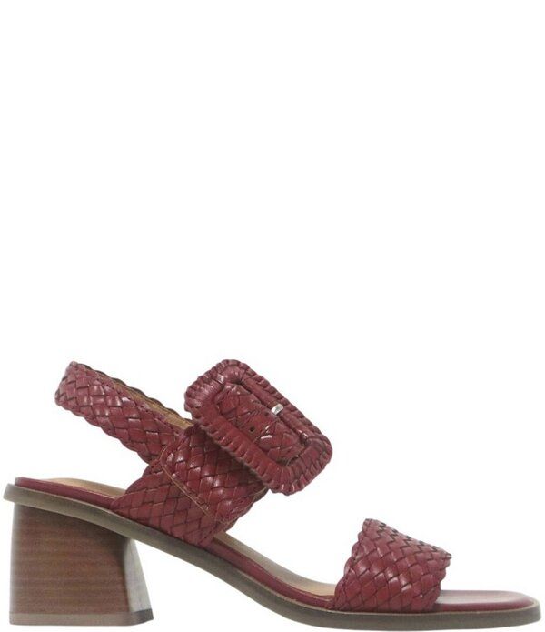 ジェントルソウルズ レディース シューズ サンダル レザー ヒール Gentle Souls Madylyn Woven Leather Block Heel Sandals Rio Red レッド
