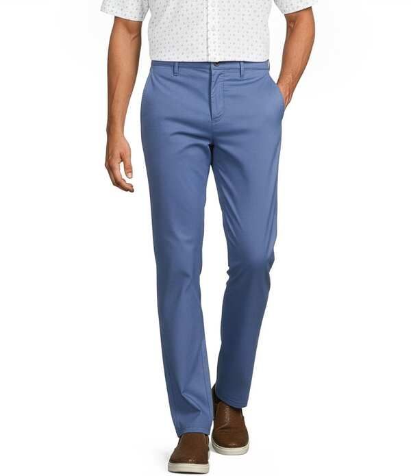 ラウンドトゥリーアンドヨーク メンズ ボトムス カジュアルパンツ Roundtree Yorke Straight Fit Flat Front Coolmax Pants Blue ブルー