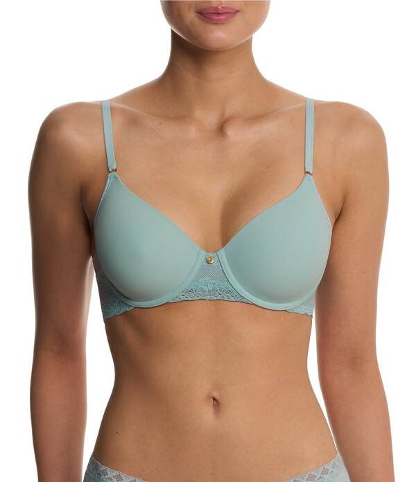 ナトリ レディース アンダーウェア ブラジャー レーストリム Tシャツ レース Natori Bliss Perfection Contour Underwire Lace Trim TShirt Bra Blue Meadow ブルー