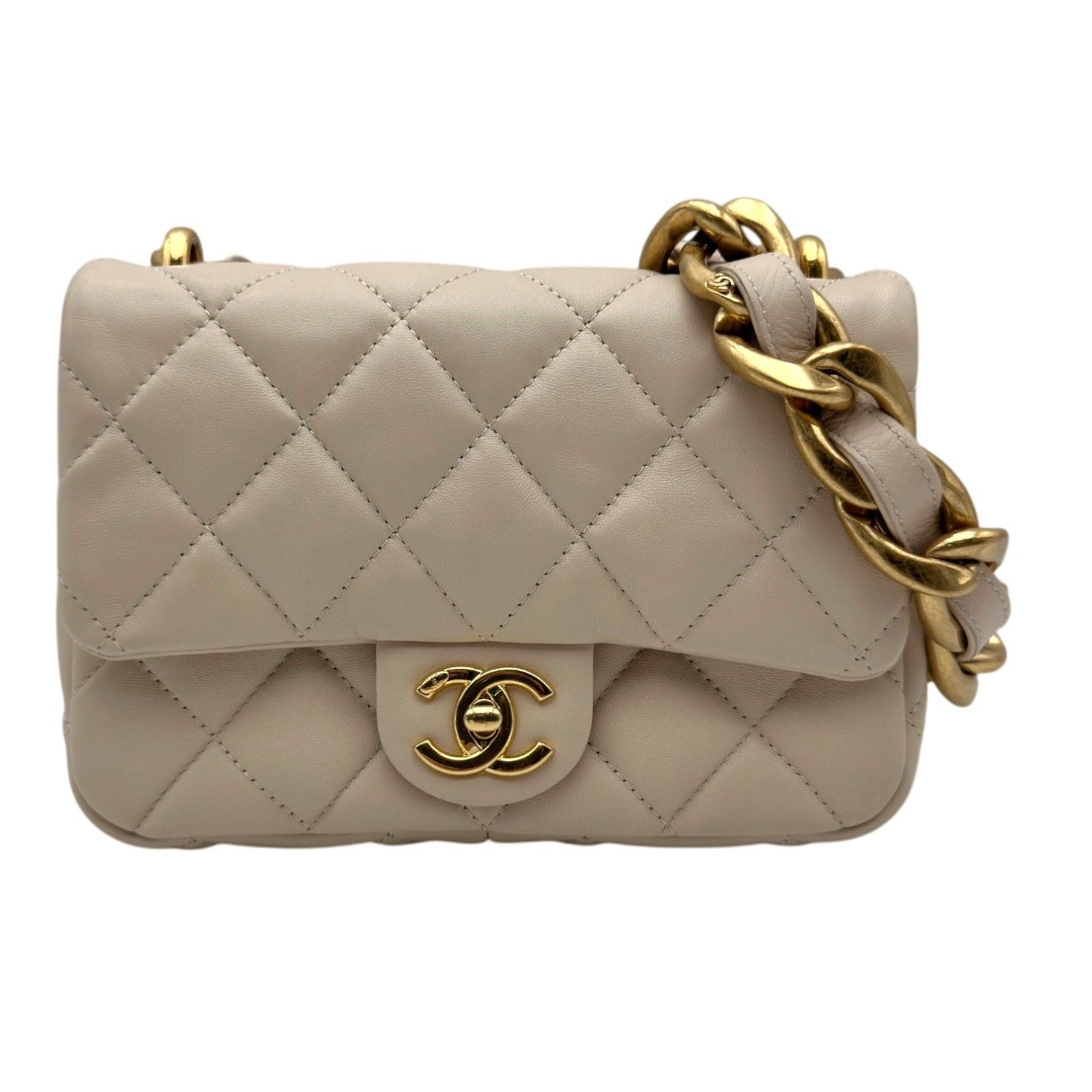 シャネル CHANEL マトラッセ ミニフラップ バッグ AS3214 ベージュ