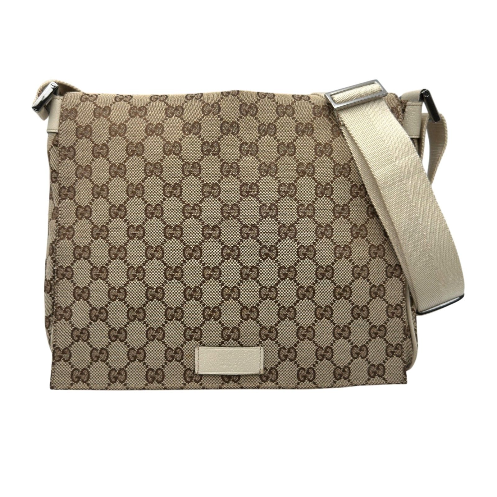 グッチ GUCCI メッセンジャーバッグ 146236 アイボリー GGキャンバス/レザー メンズ ショルダーバッグ