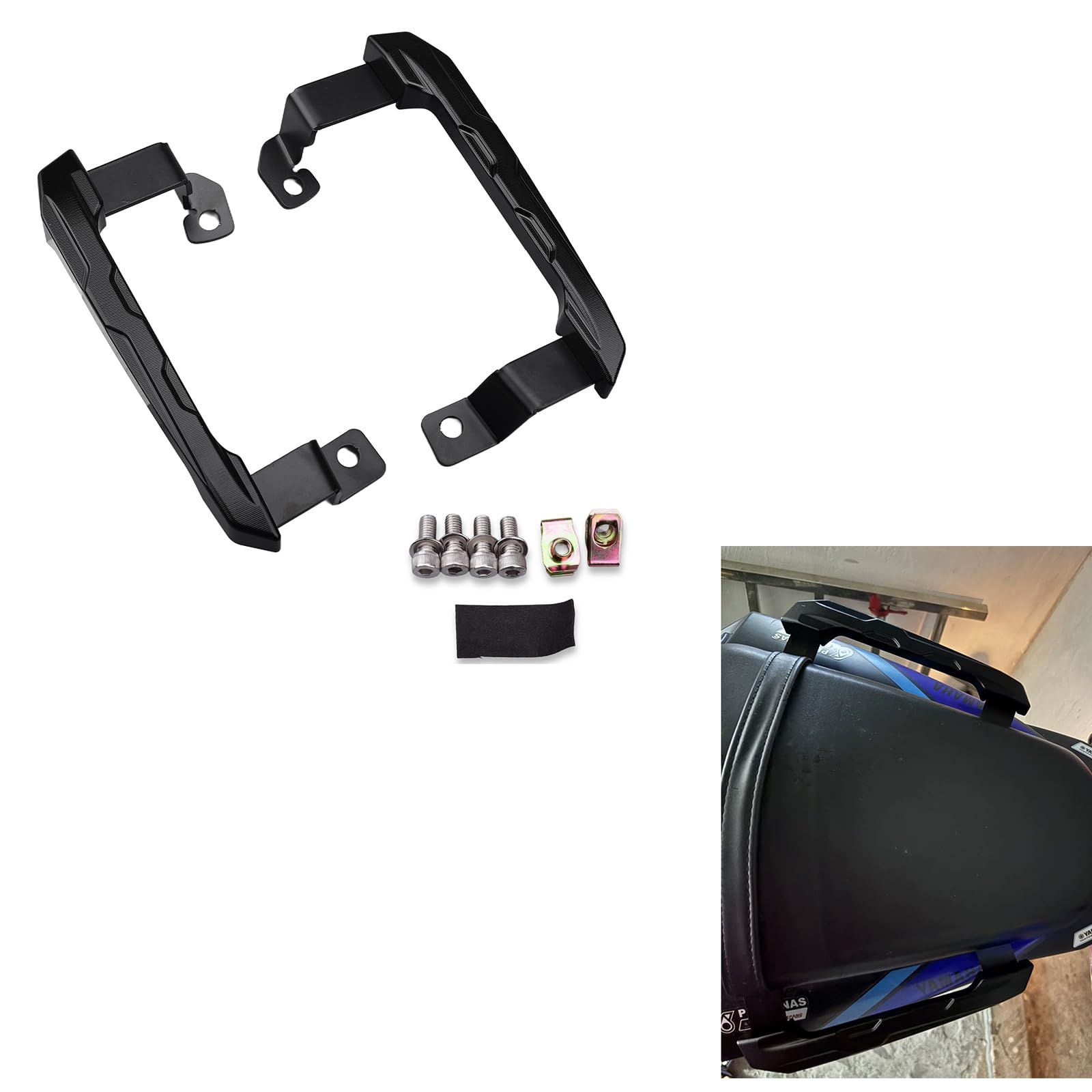 新品 BYEMTTY バイク用 アシストグリップ に適合する ヤマハ YZF-R3 (2019-2022) MT-03(2020-2022) MT-25(2018-2021) YZF-R25(2018-2021)サイドグリップ (ブラック)