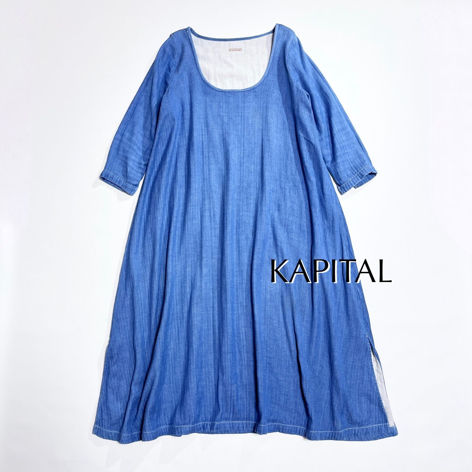 kT10 KAPITAL ガーゼコットンワンピース カットソー シャツワンピース