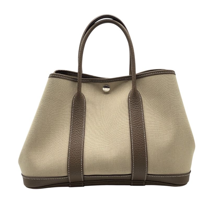 エルメス HERMES ガーデンパーティTPM Z刻印 エトゥープ シルバー金具 トワル ネゴンダ レディース ハンドバッグ