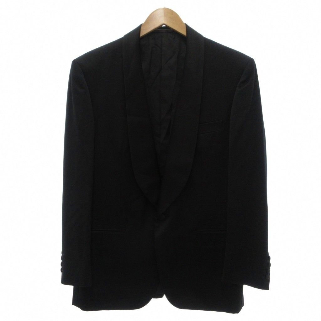 イヴサンローラン YVES SAINT LAURENT diffusion hommes 美品 ヴィンテージ タキシードジャケット シルク A5 ショールカラー 切替 開き見せ 総裏地 黒 ブラック /KB ■ECG005 10,900円