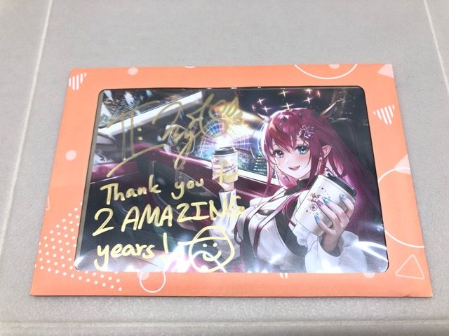 ホロライブ　IRyS　直筆サイン＆メッセージ入りポストカード　活動2周年記念【F7039-007】081