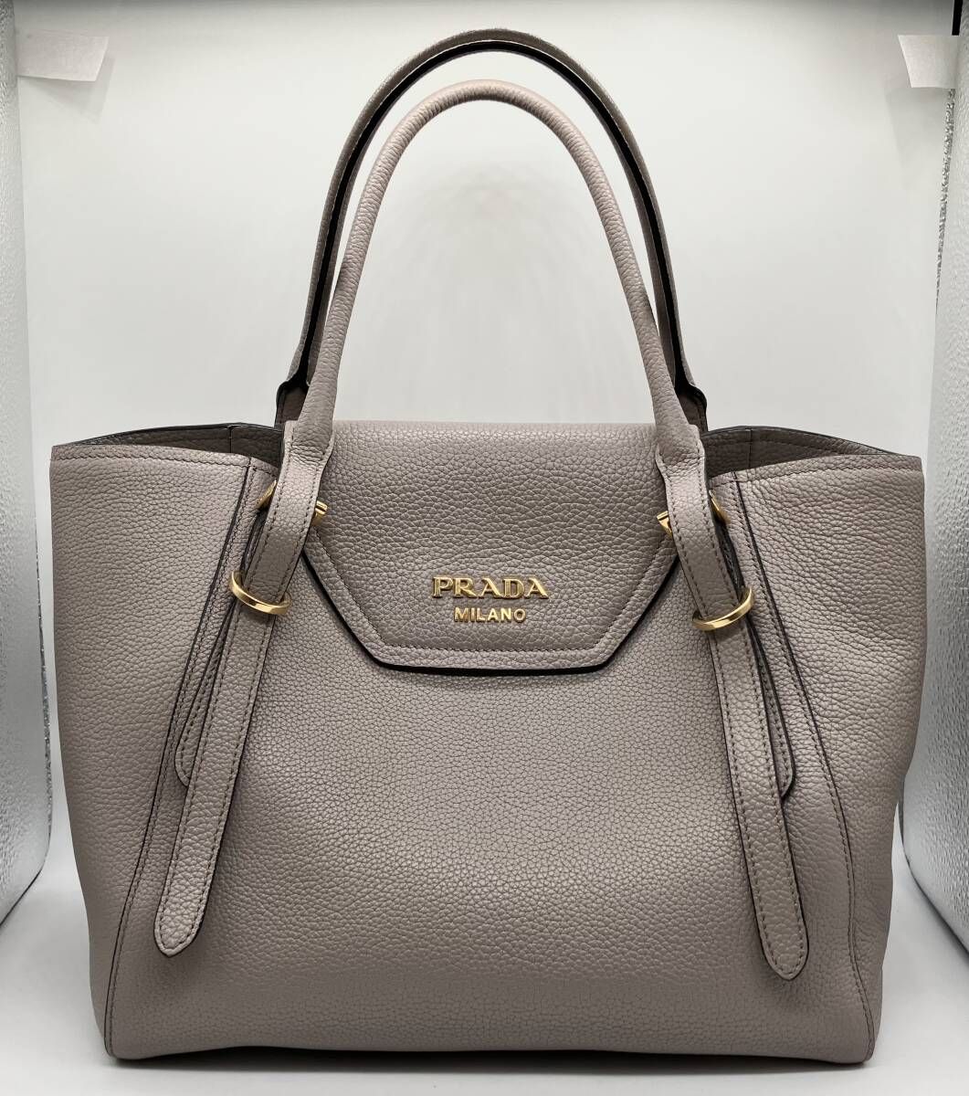 【保存袋付】PRADA プラダ 158 1BA270 ハンドバッグ バッグ ショルダー欠品 グレー