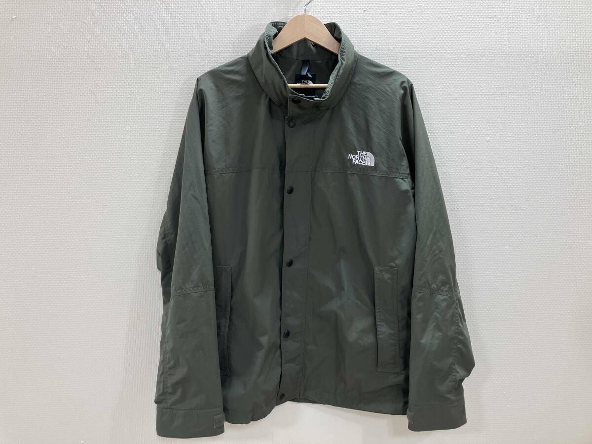 THE NORTH FACE ザノースフェィス スタンド襟ナイロンアウター フード収納型スタンド襟ジャケット ナイロンアウター カーキグリーン M 春