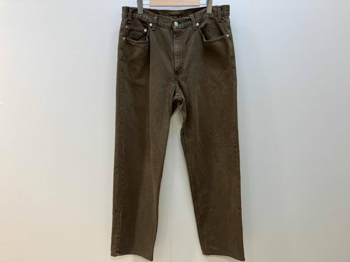 Levi's リーバイス 550 リラックス ジーンズ ジッパーフライ 刻印554 W36 L34 カーキ コットン 綿 アメリカ USA製 00550-0649