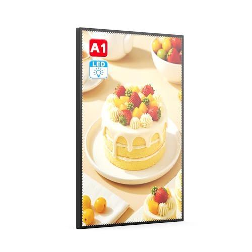 Falala a1 ポスターフレーム led看板 ポスターパネル a1 5500Lux 薄型 卓上 壁掛け 縱?横兼用 光るポスターフレーム ポスター入れ 高輝度 高照度 店舗専用 国内発送