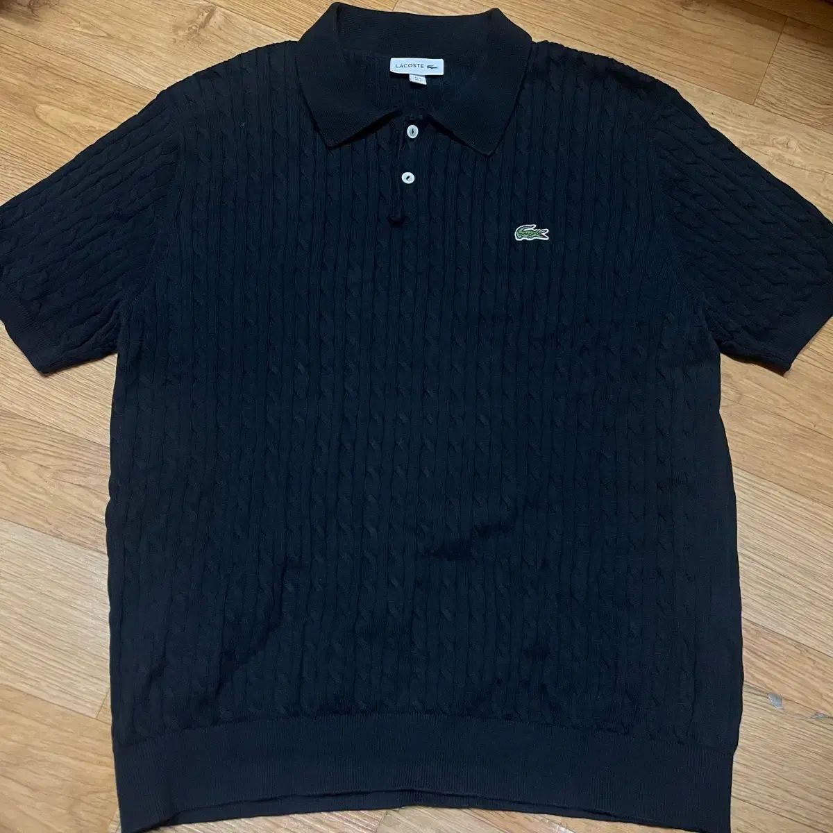 ラコステ ケーブル カラーTシャツ ブラック 105サイズ (5サイズ)