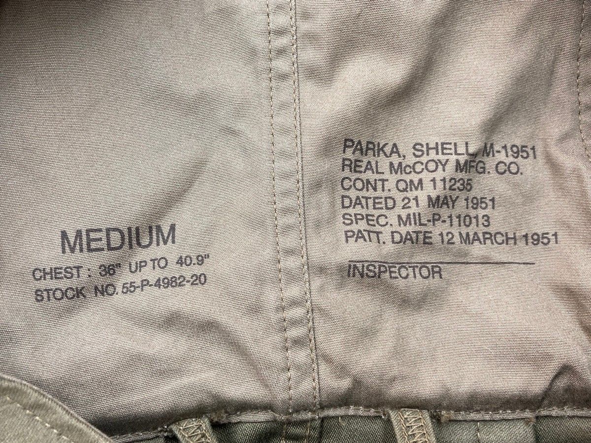 リアルマッコイズ THE REAL McCOY'S M-51 PARKA-SHELL M-1951 モッズコート フィールドパーカー フィッシュテール 緑 コート 無地 カーキ Mサイズ 104MT-3206