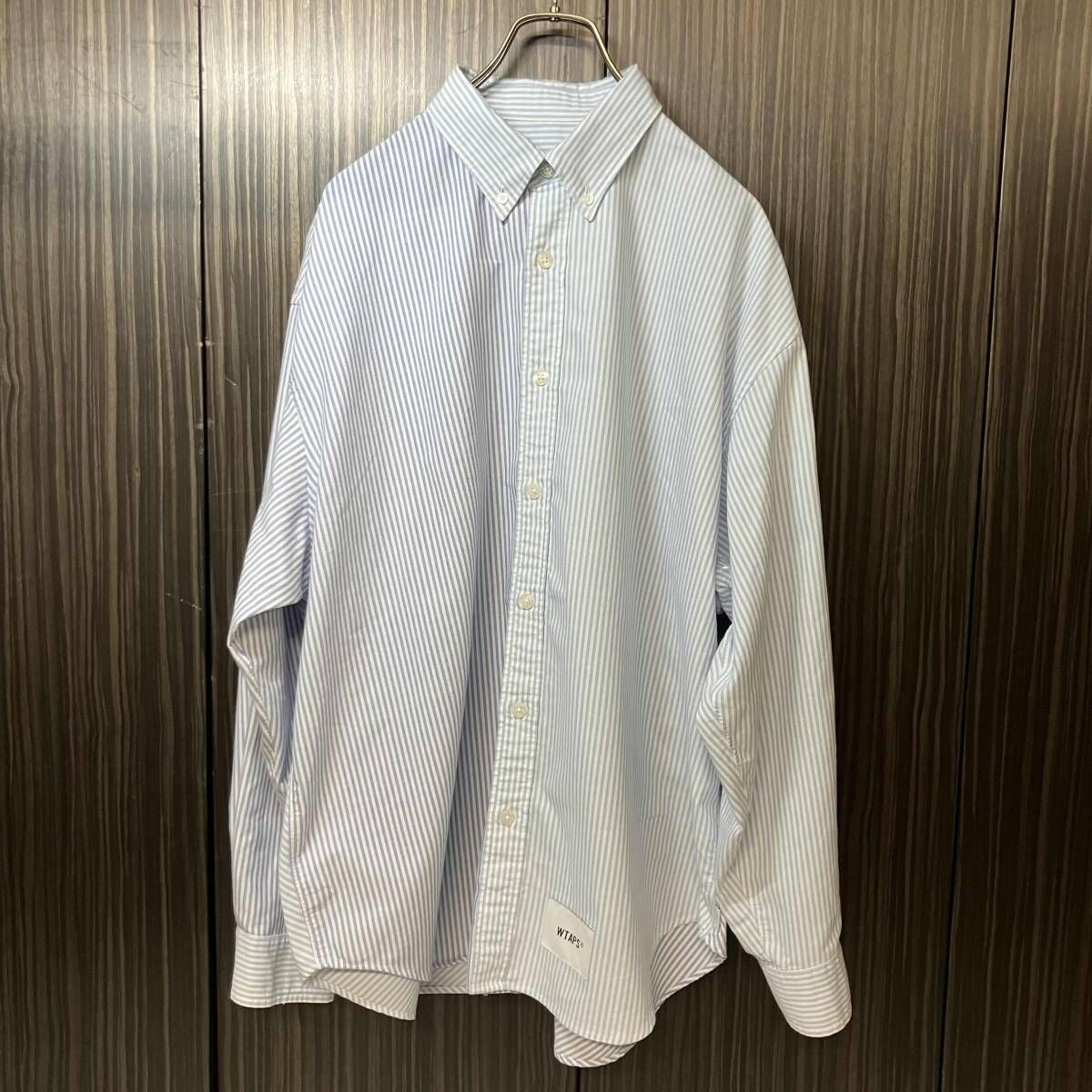 WTAPS 長袖シャツ BD 05 LS CTPL. OXFORD. TEXTILE サイズ3 ブルー 251TQDT-SHM05 ダブルタップス