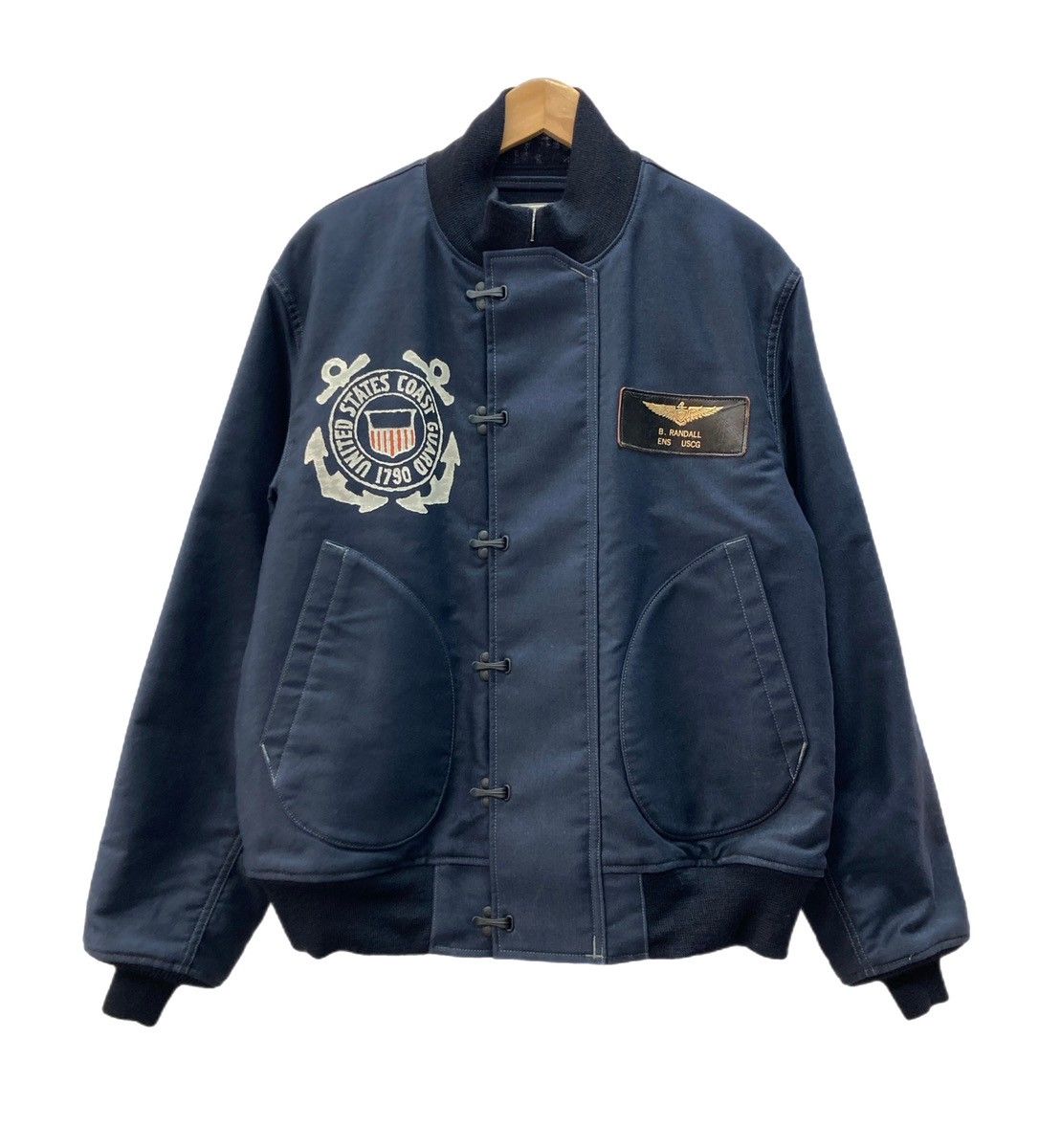 トイズマッコイ TOYS McCOY U.S.NAVY DECK JACKET FRONT HOOK USCG BUGS BUNNY デッキジャケット バッグス・バニー ペイント 紺 サイズ44 ジャケット プリント ネイビー 104MT-3207