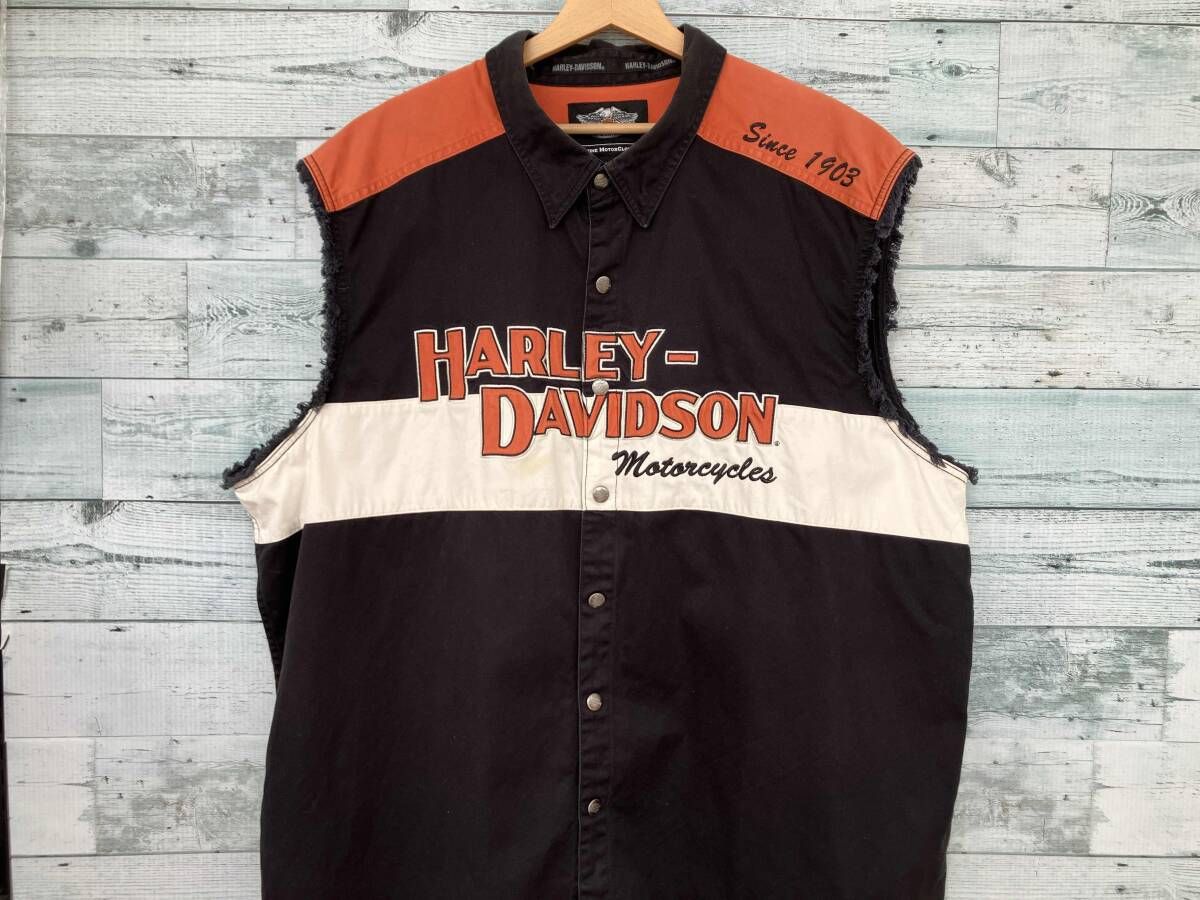 HARLEY-DAVIDSON ハーレーダビッドソン ベスト 3XL ブラック