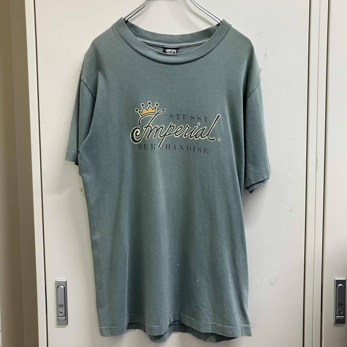 80s OLD STUSSY IMPERIAL TEE 半袖Tシャツ サイズM グリーン オールドステューシー