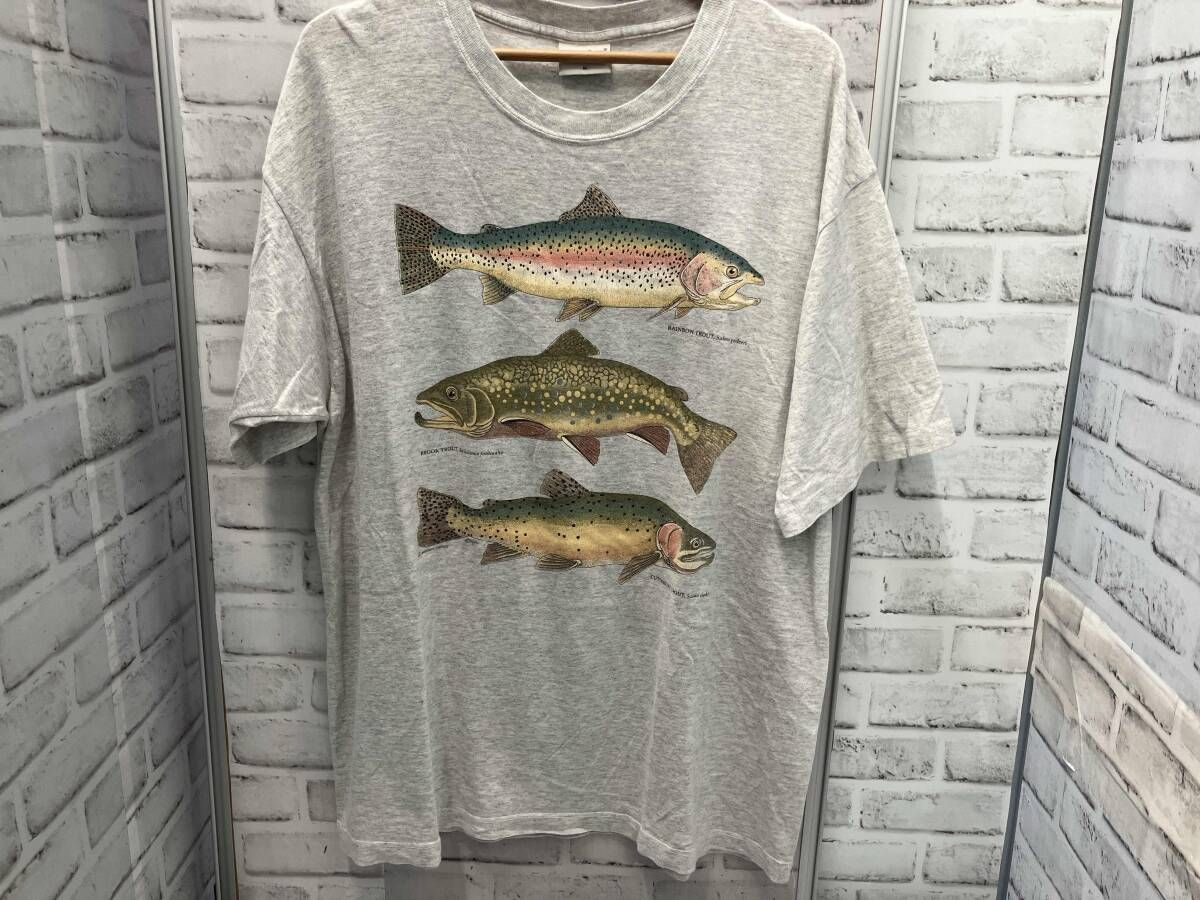 グレー L.L.Bean / HARBORSIDE GRAPHICS / エルエルビーン / 半袖Tシャツ/ 古着 90s / USA製 / Print T-shirt / Gray / size:M