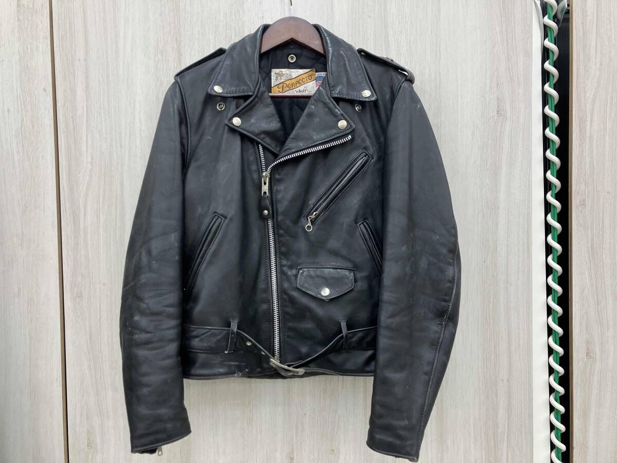 SCHOTT ダブルライダース USA製 ブラック サイズ:S